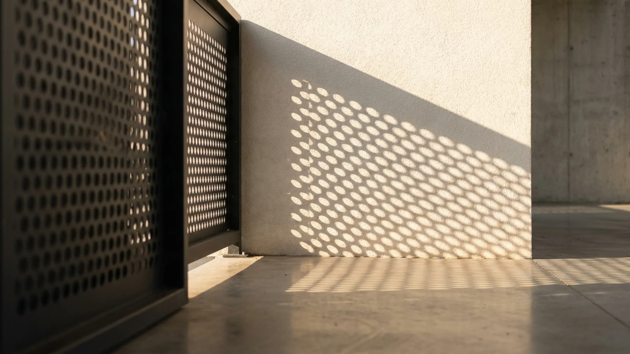 Gas cages — cast shadow in low sun