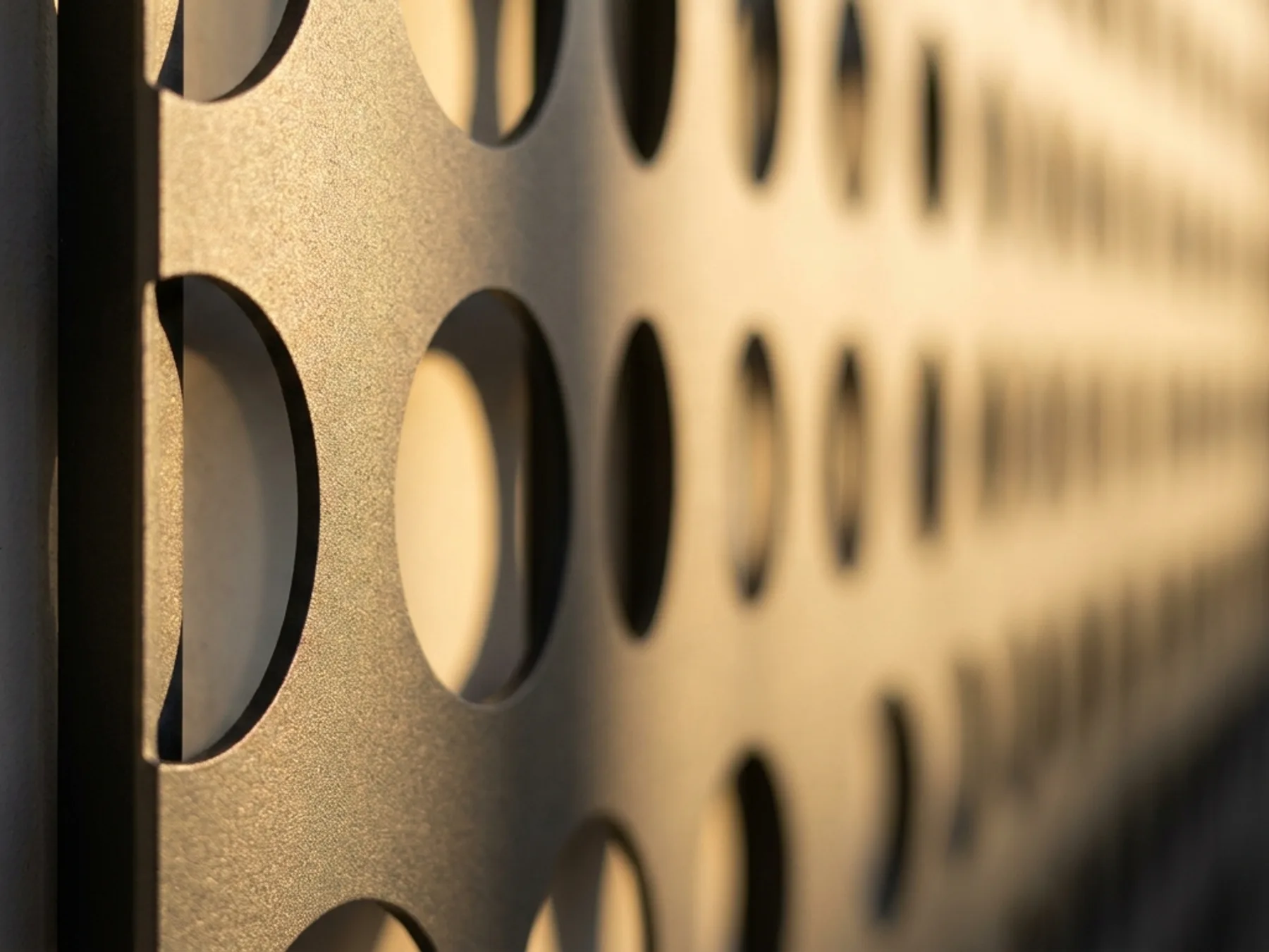 Fence panels — cut edge and aperture detail