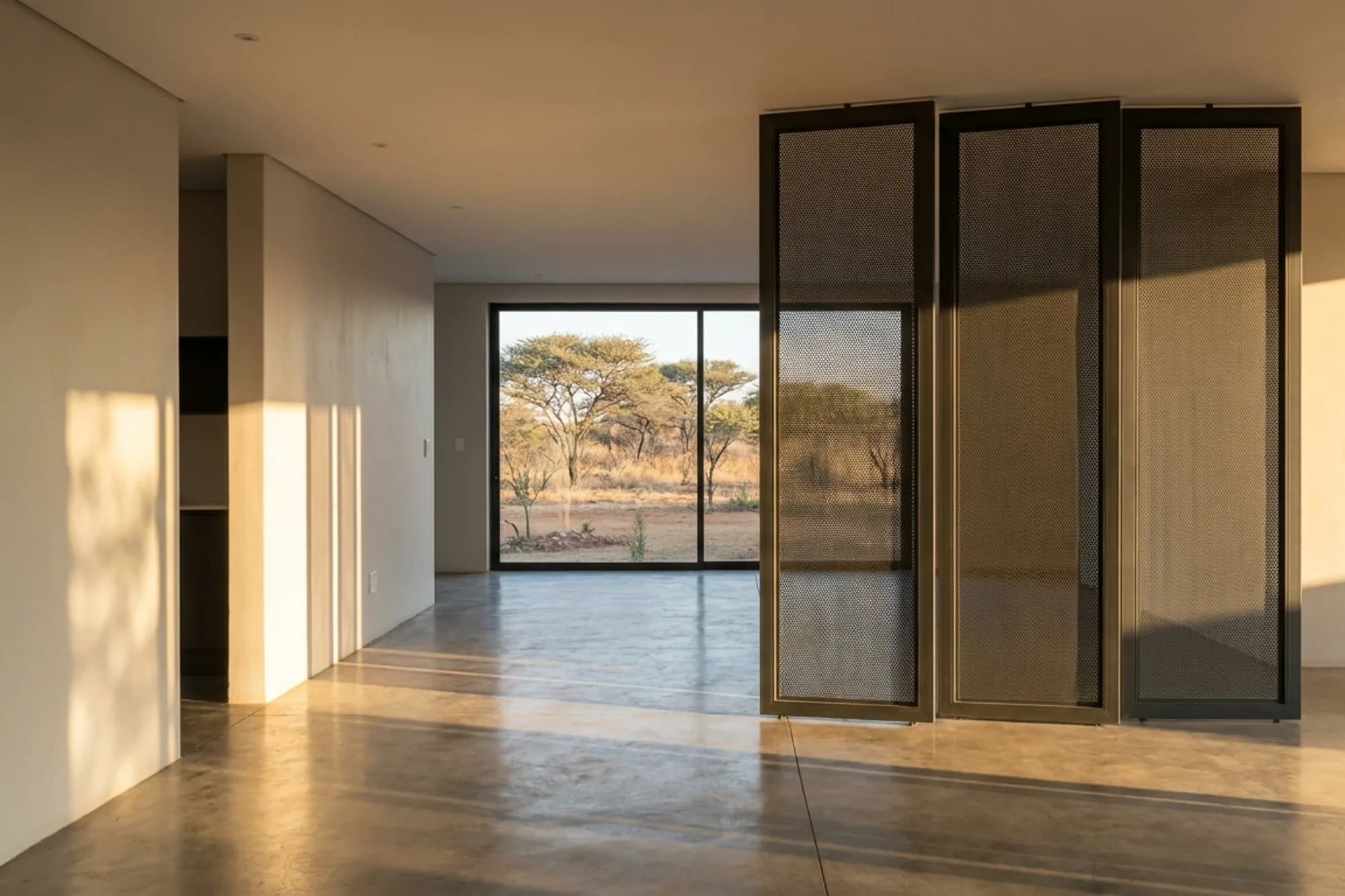 Room dividers installed in a residential setting