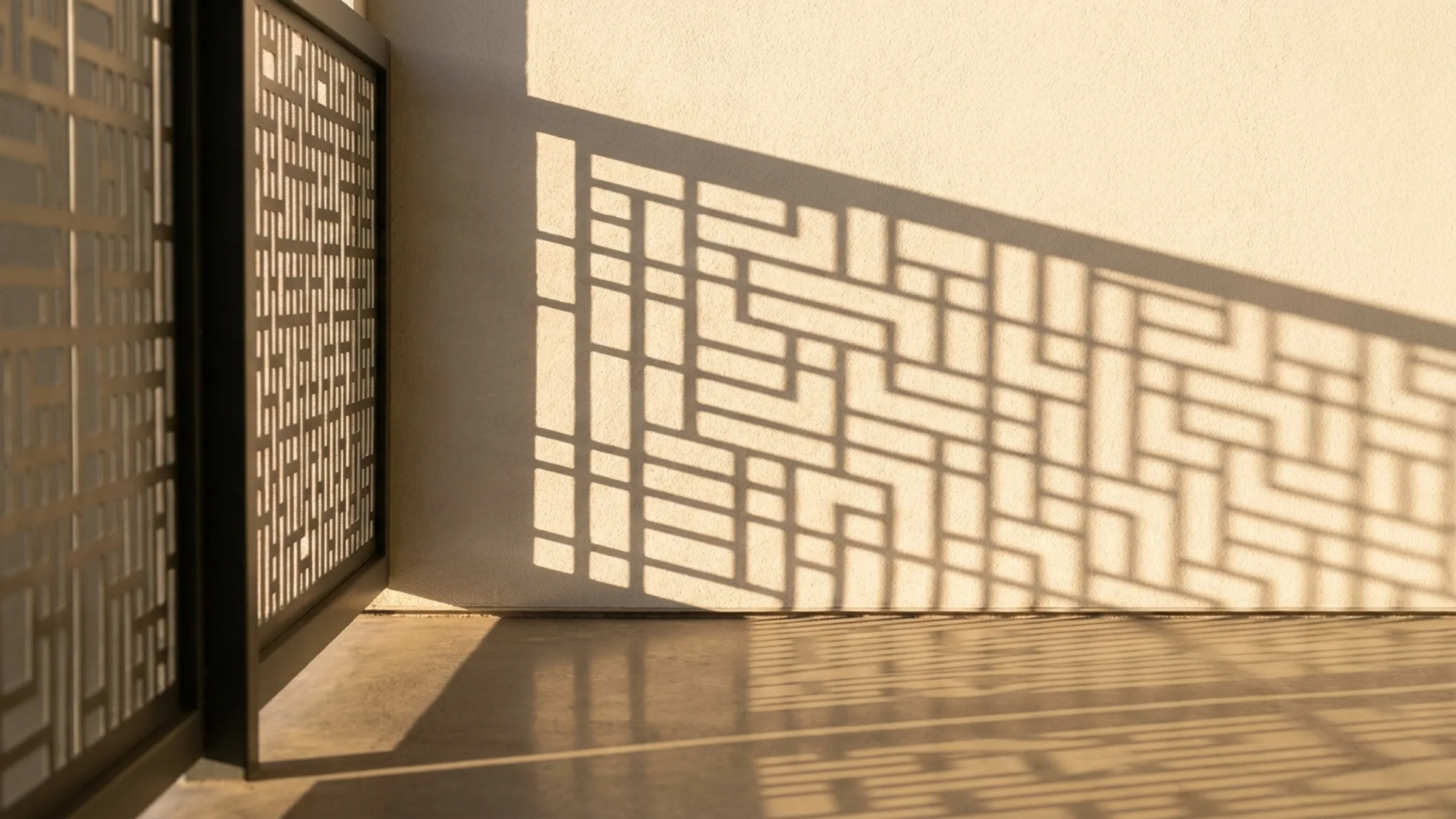 Window screens — cast shadow in low sun