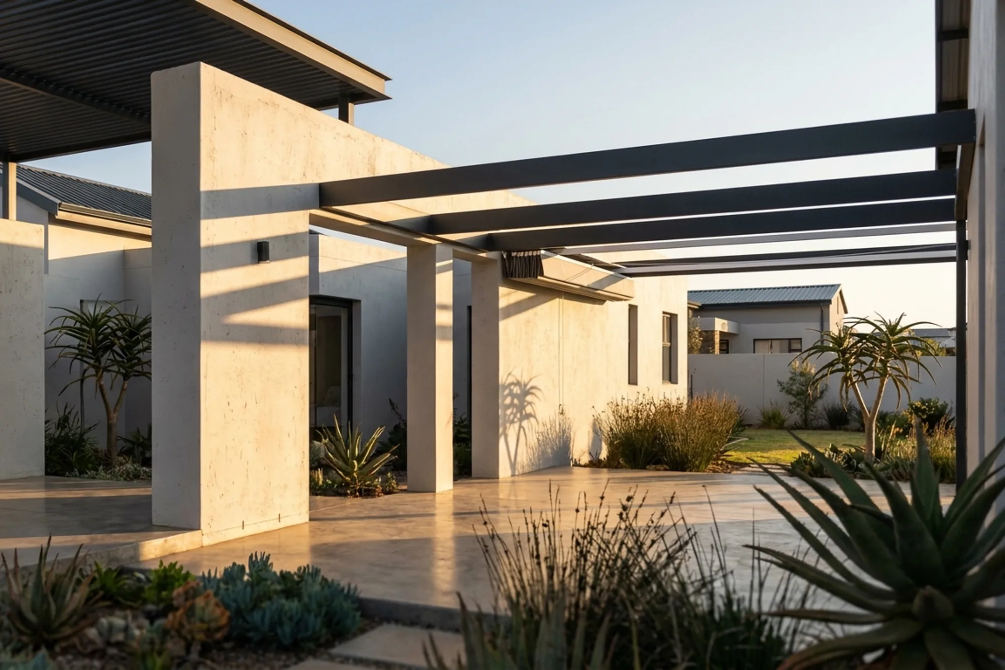 Pergolas installed in a residential setting