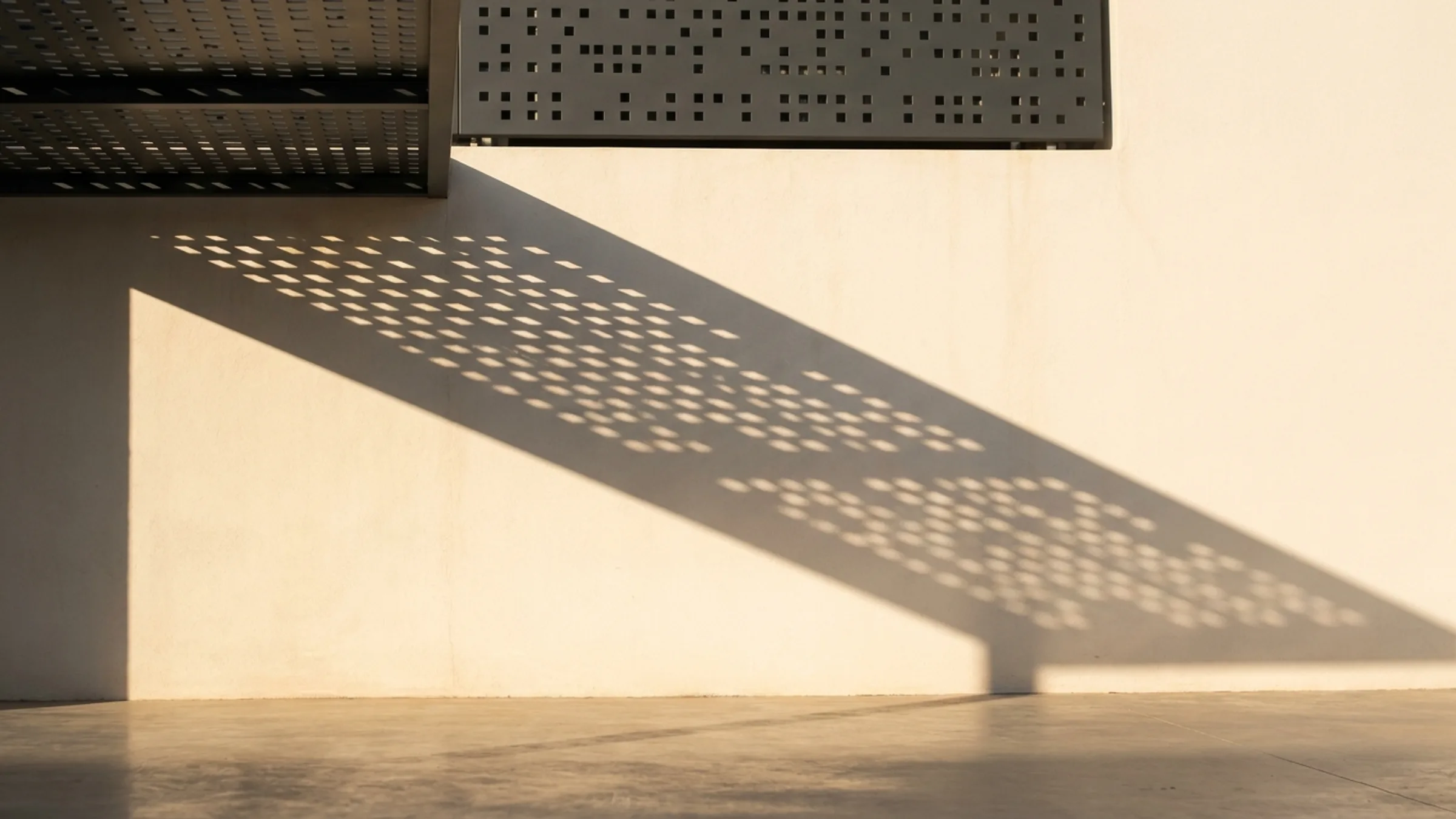Pergolas — cast shadow in low sun