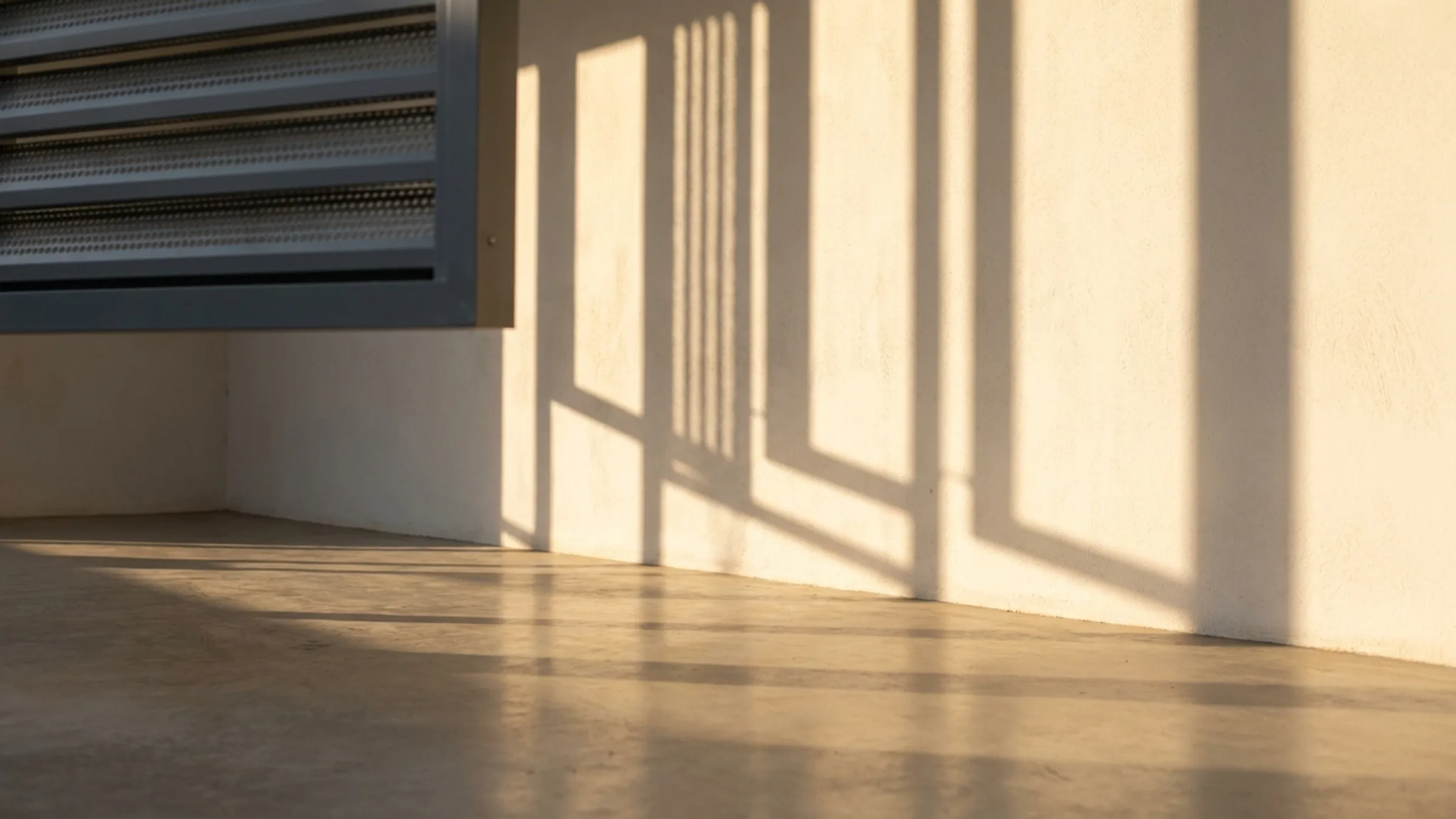 Sun shading louvres — cast shadow in low sun