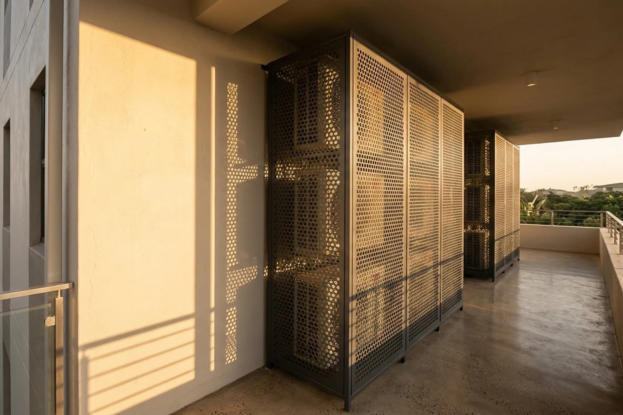 Condenser covers, six units — wide view