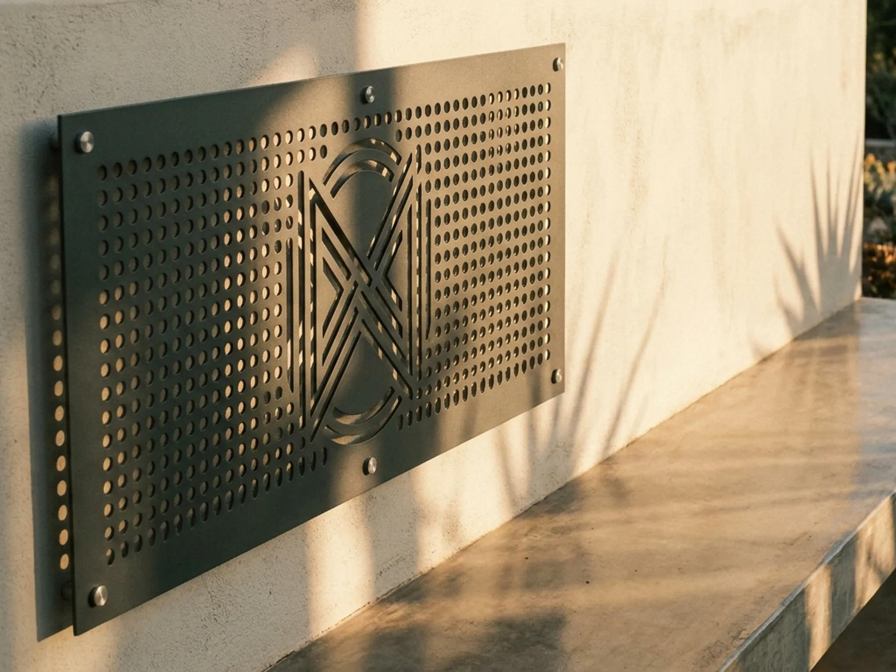 Custom monogram feature panel — detail