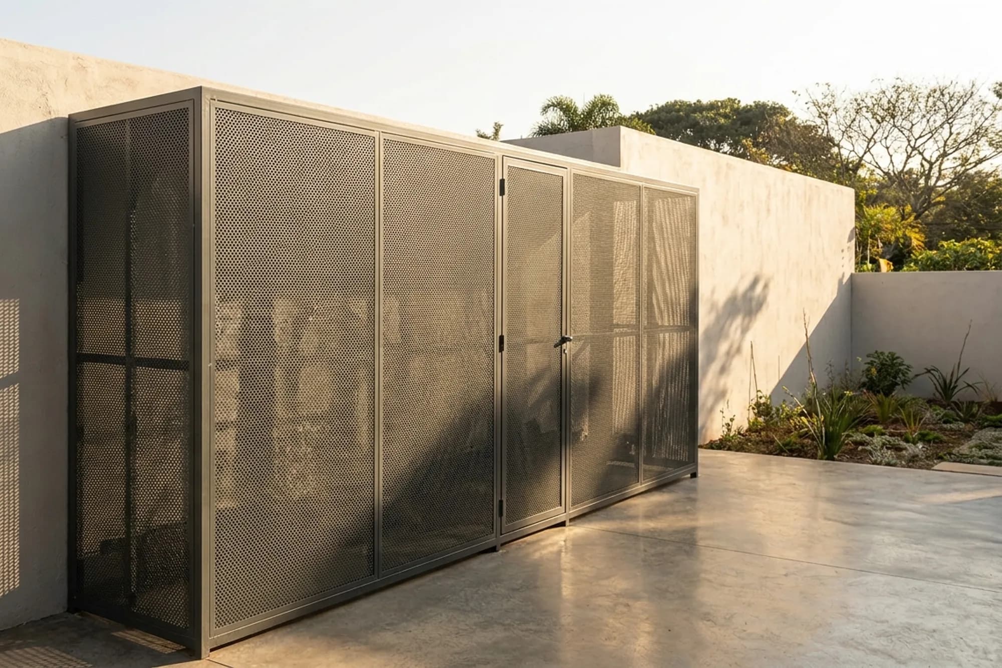 Double 19 kg gas enclosure — wide view